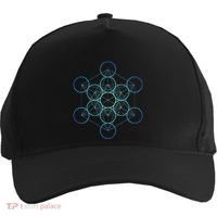 Indigo MetatronS Cube Sacred Geometry Five-Panel Snapback Cap thumb 0