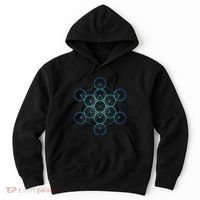 Indigo MetatronS Cube Sacred Geometry Hoodie thumb 0