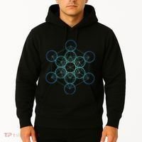 Indigo MetatronS Cube Sacred Geometry Hoodie thumb 2