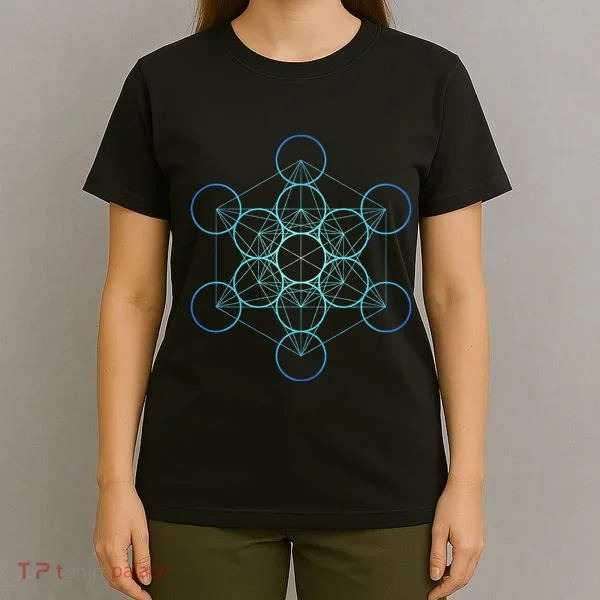 Indigo MetatronS Cube Sacred Geometry T-Shirt