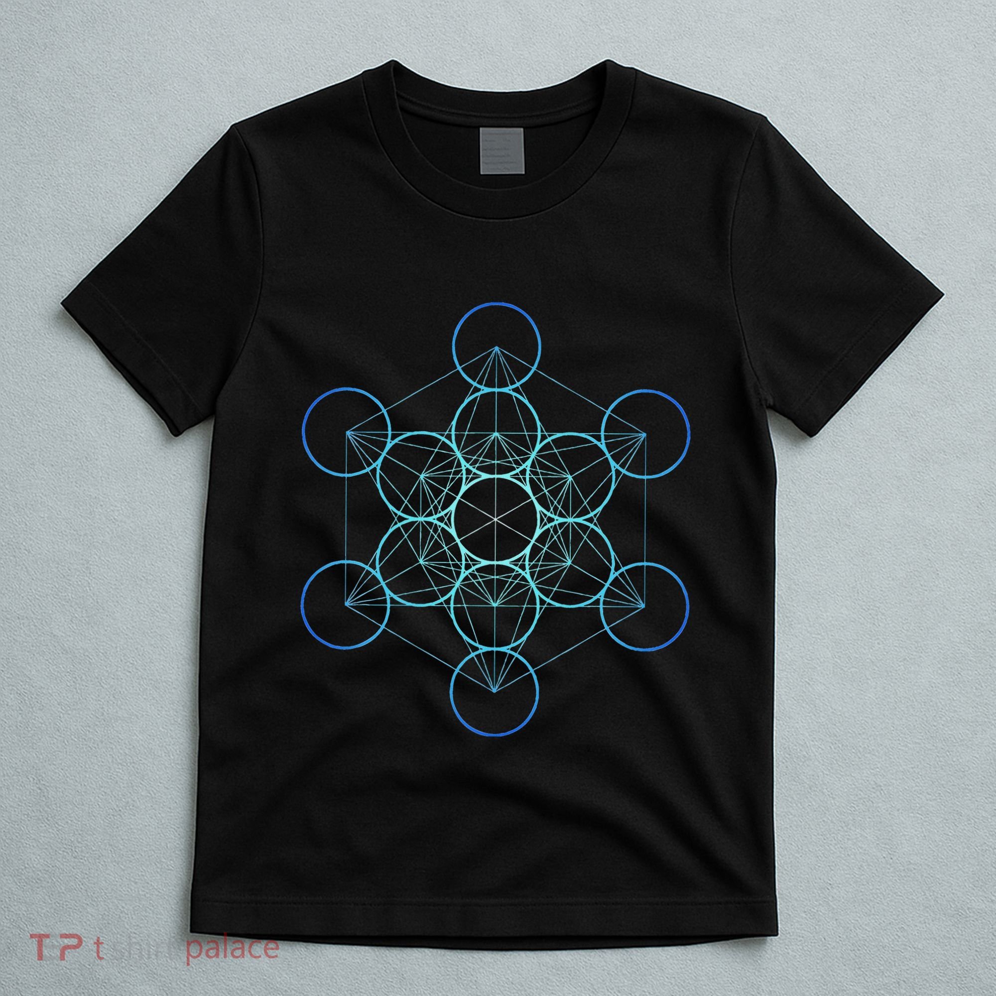 Indigo MetatronS Cube Sacred Geometry T-Shirt