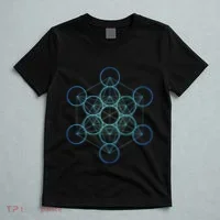 Indigo MetatronS Cube Sacred Geometry T-Shirt thumb 5