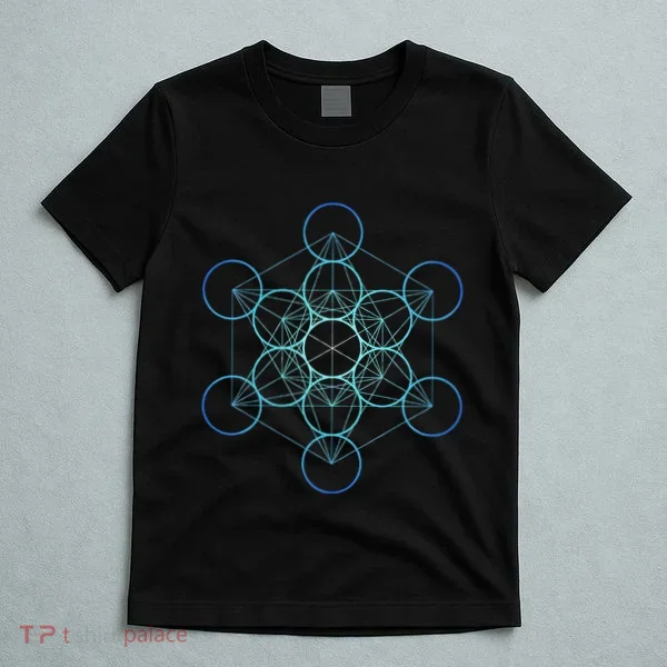 Indigo MetatronS Cube Sacred Geometry T-Shirt