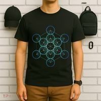 Indigo MetatronS Cube Sacred Geometry T-Shirt thumb 6
