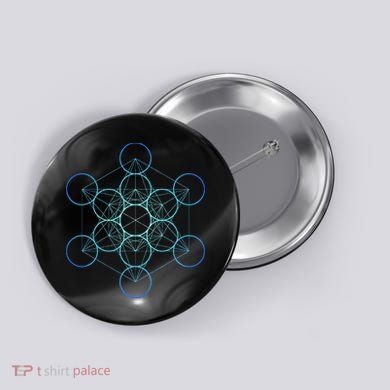 Indigo MetatronS Cube Sacred Geometry Button