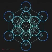 Indigo MetatronS Cube Sacred Geometry Bucket Hat thumb 4
