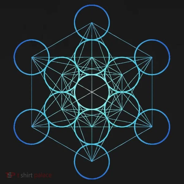 Indigo MetatronS Cube Sacred Geometry Bucket Hat