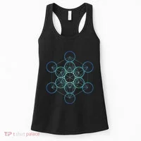 Indigo MetatronS Cube Sacred Geometry Women's Tank Top thumb 0