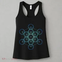 Indigo MetatronS Cube Sacred Geometry Women's Tank Top thumb 3