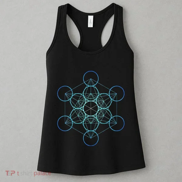 Indigo MetatronS Cube Sacred Geometry Women's Tank Top