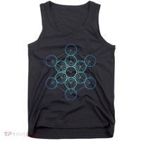 Indigo MetatronS Cube Sacred Geometry Tank Top thumb 0