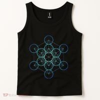 Indigo MetatronS Cube Sacred Geometry Tank Top thumb 2