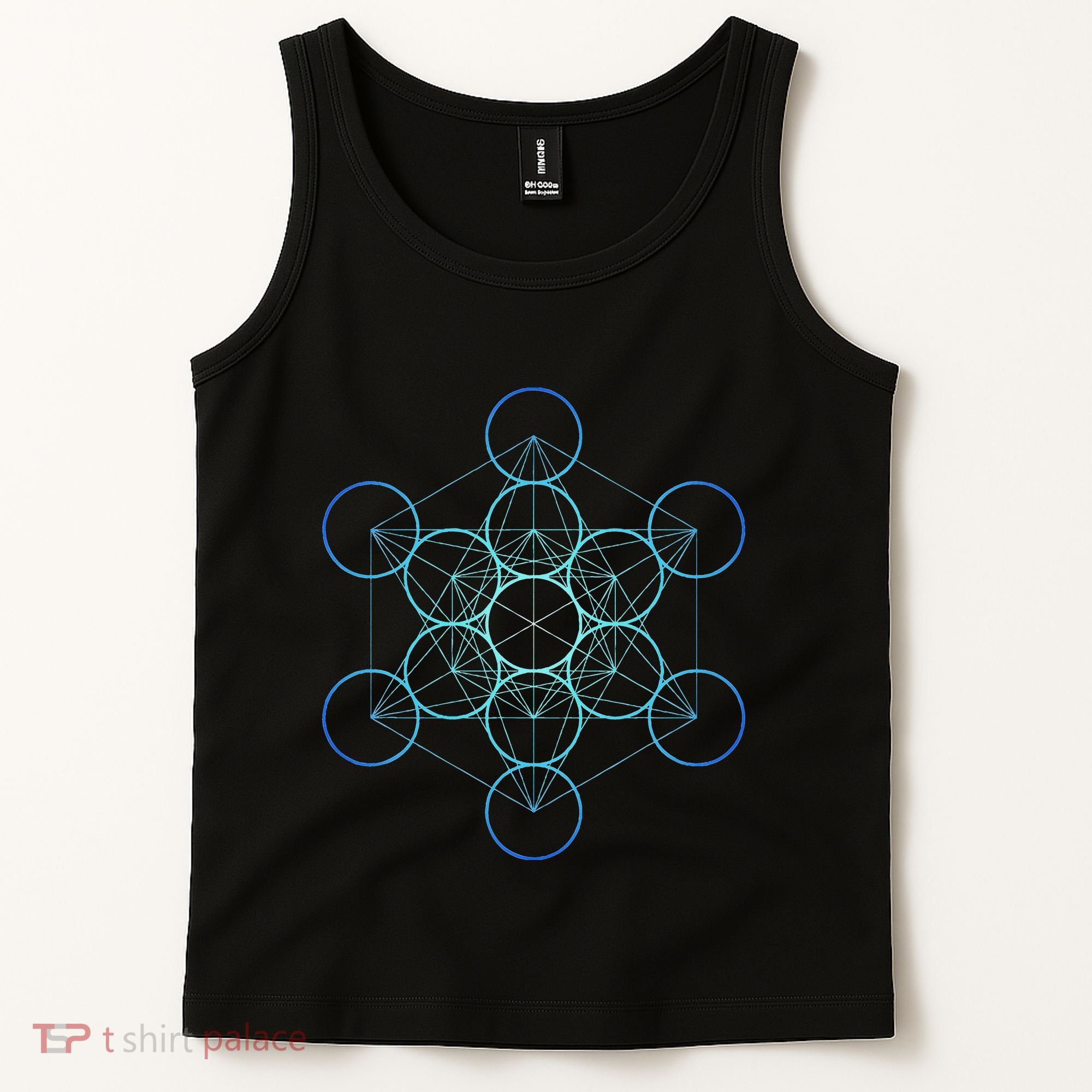 Indigo MetatronS Cube Sacred Geometry Tank Top