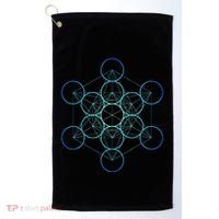 Indigo MetatronS Cube Sacred Geometry Golf Towel thumb 0