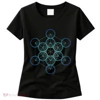 Indigo MetatronS Cube Sacred Geometry Women's T-Shirt thumb 0