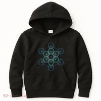 Indigo MetatronS Cube Sacred Geometry Kids Hoodie thumb 0