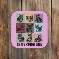In My Corgi Era Funny Corgi Mom Dog Lover Coaster thumb 0