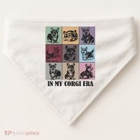 In My Corgi Era Funny Corgi Mom Dog Lover USA-Made Doggie Bandana thumb 0