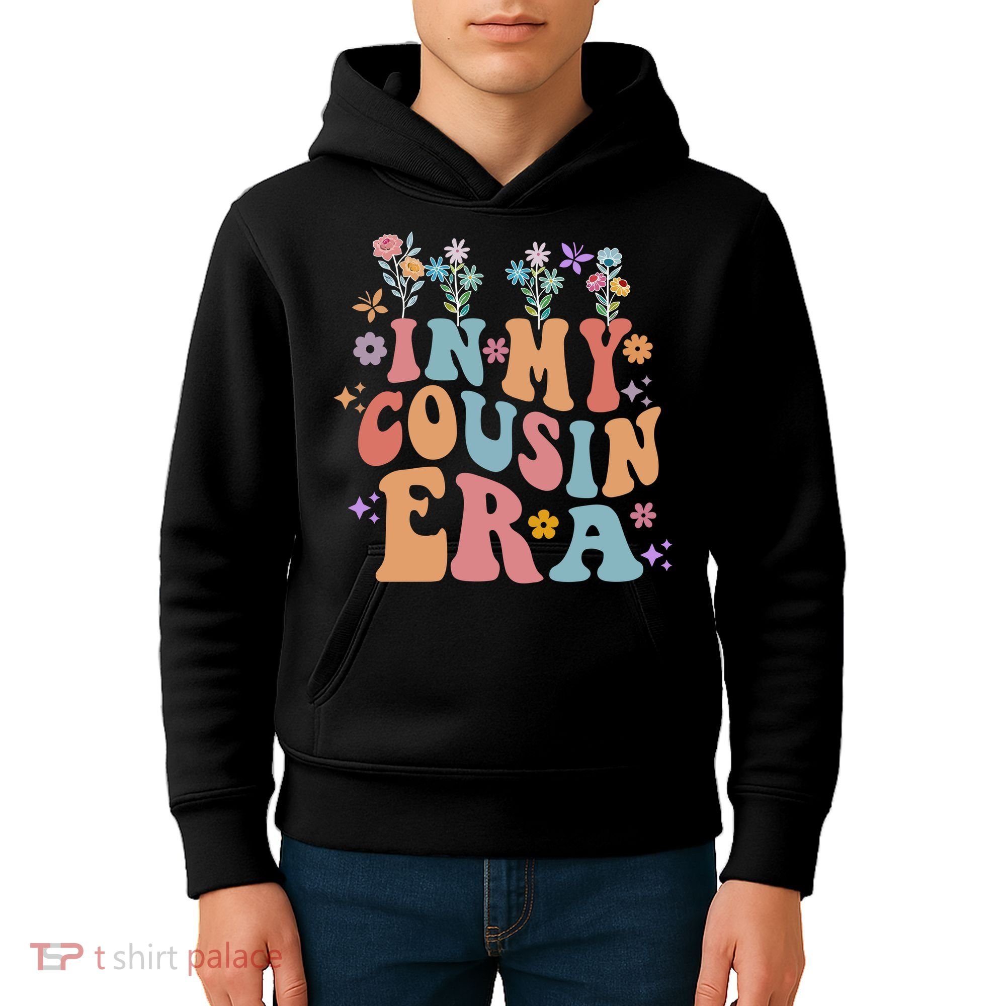 In My Cousin Era Floral Family Matching Kids Hoodie