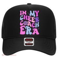 In My Cheer Coach Era Funny Groovy Cheerleading Football Hat thumb 0
