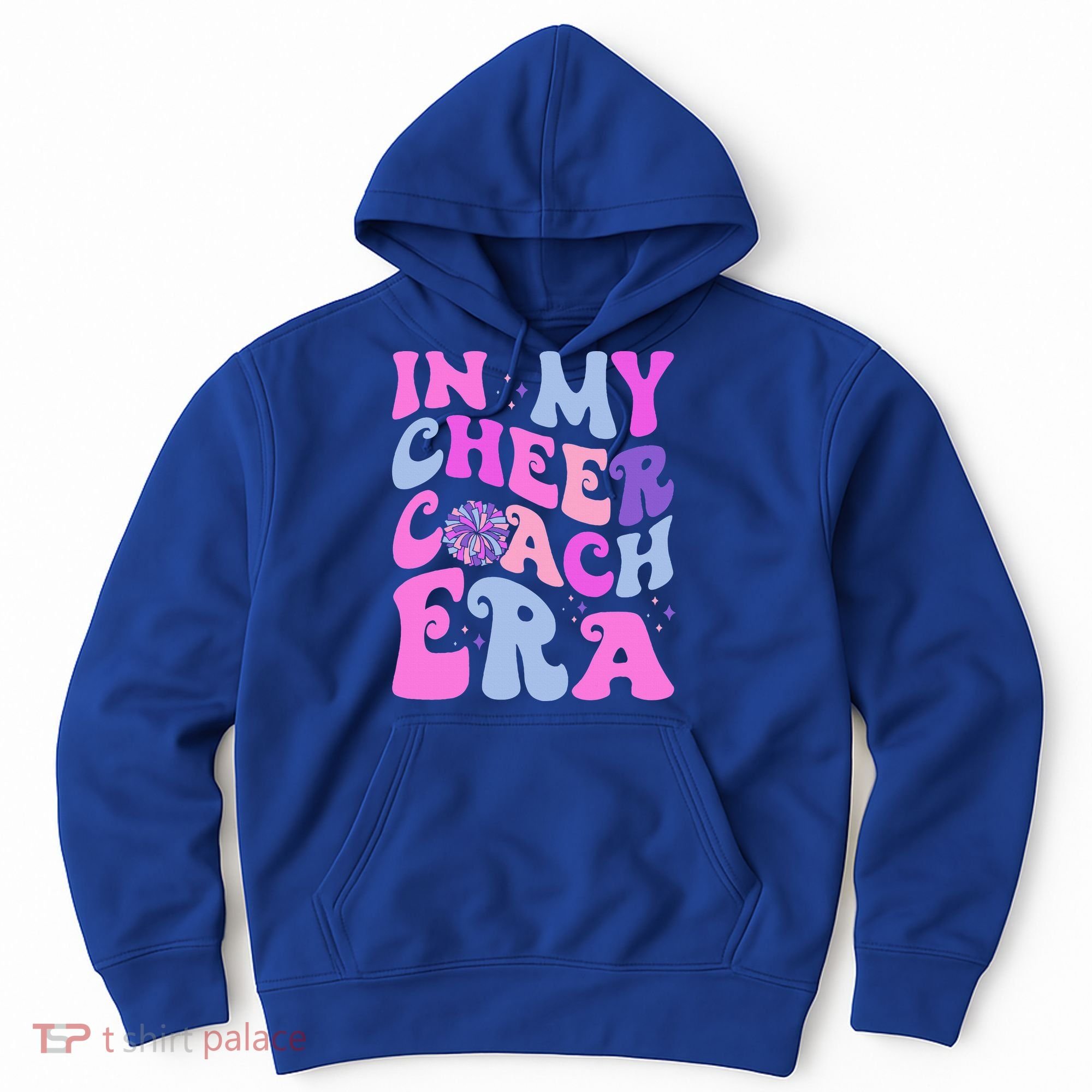 In My Cheer Coach Era Funny Groovy Cheerleading Football Hoodie