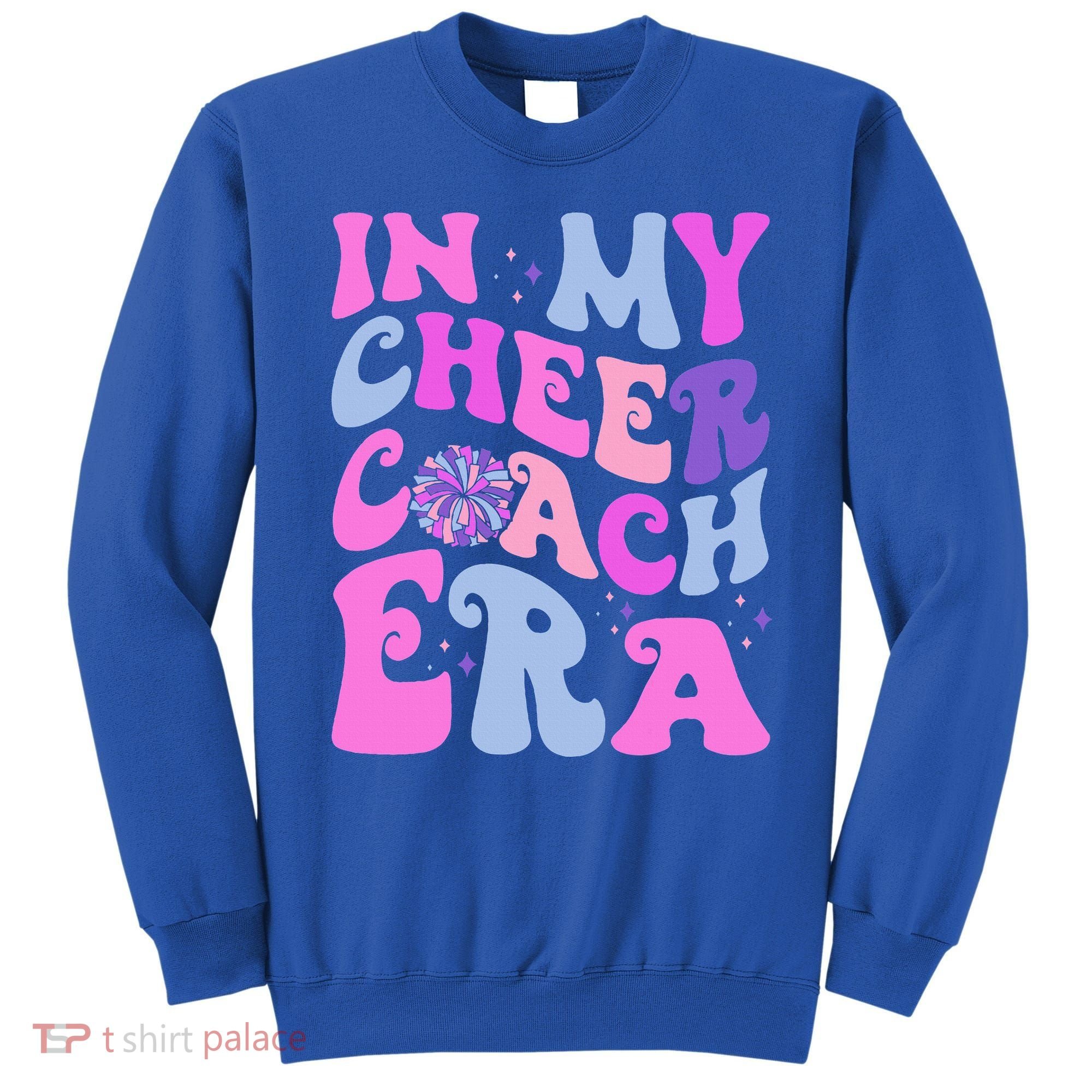 In My Cheer Coach Era Funny Groovy Cheerleading Football Sweatshirt