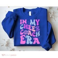 In My Cheer Coach Era Funny Groovy Cheerleading Football Sweatshirt thumb 2