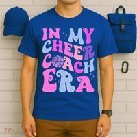 In My Cheer Coach Era Funny Groovy Cheerleading Football T-Shirt thumb 6