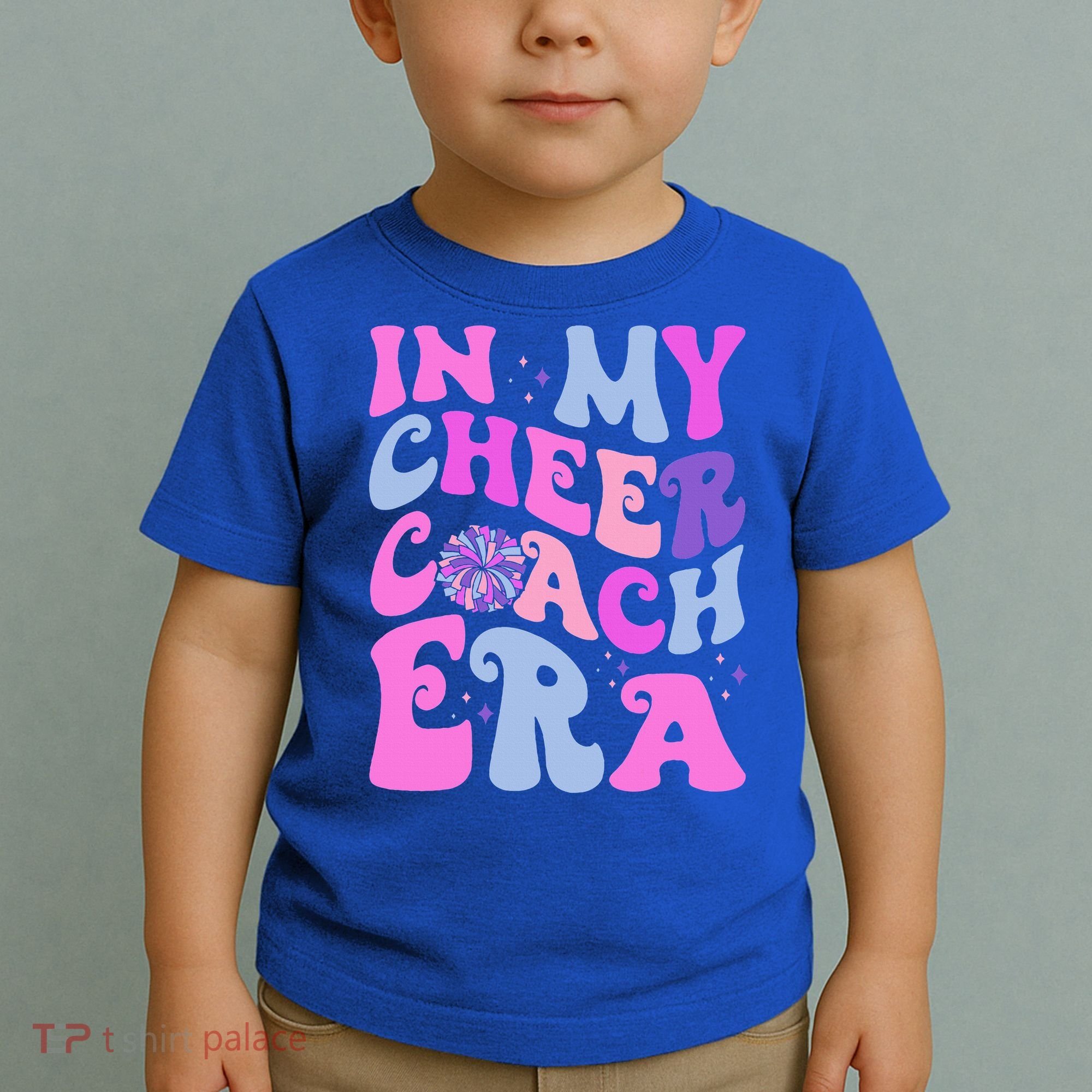 In My Cheer Coach Era Funny Groovy Cheerleading Football Toddler T-Shirt
