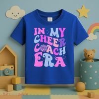 In My Cheer Coach Era Funny Groovy Cheerleading Football Toddler T-Shirt thumb 3
