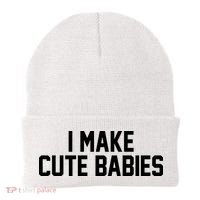 I Make Cute Babies Funny New Dad Mom Gift Beanie thumb 0