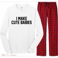 I Make Cute Babies Funny New Dad Mom Gift Long Sleeve Pajama Set thumb 0