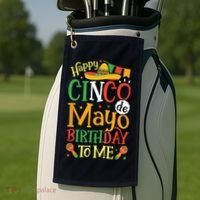 It's My Cinco De Mayo Birthday Fiesta Mexican B Day Party Golf Towel thumb 2
