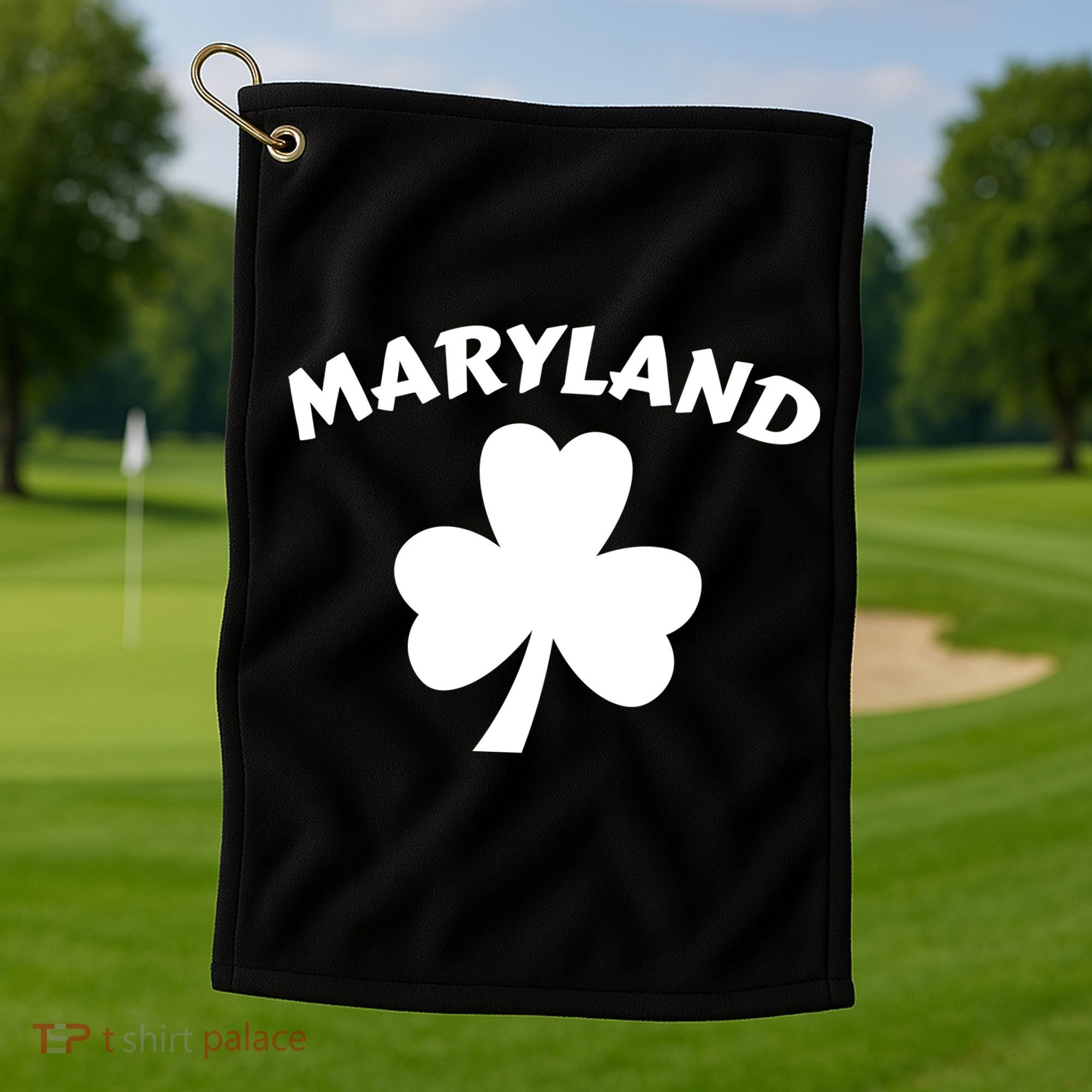 Irish Maryland Clover Golf Towel