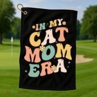 In My Cat Mom Era Funny Mom MotherS Day Cat Lover Groovy Funny Gift Golf Towel thumb 1