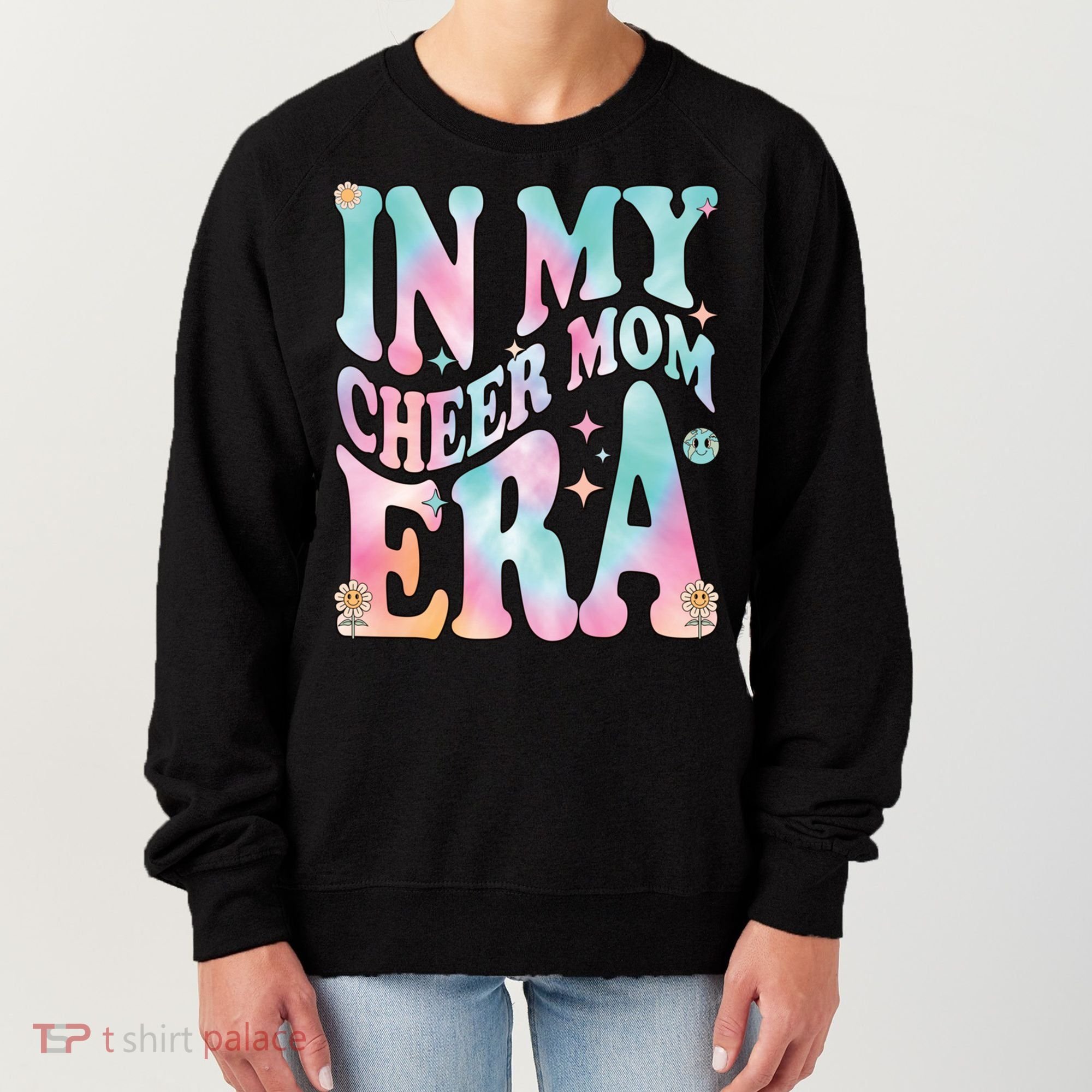 In My Cheer Mom Era Groovy Retro In My Cheer Mom Era Gift Women's Sweatshirt
