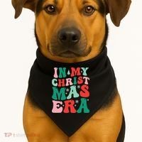 In My Christmas Era Groovy Xmas USA-Made Doggie Bandana thumb 1