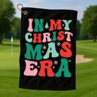 In My Christmas Era Groovy Xmas Golf Towel thumb 1