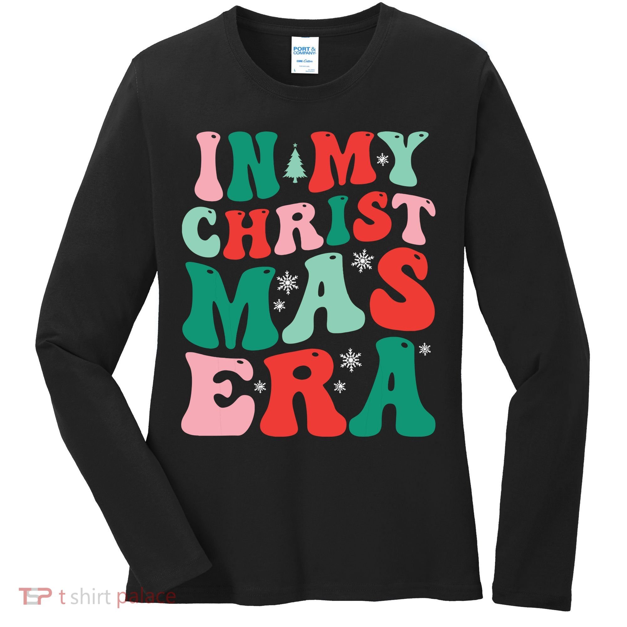 In My Christmas Era Groovy Xmas Women's Long Sleeve Shirt