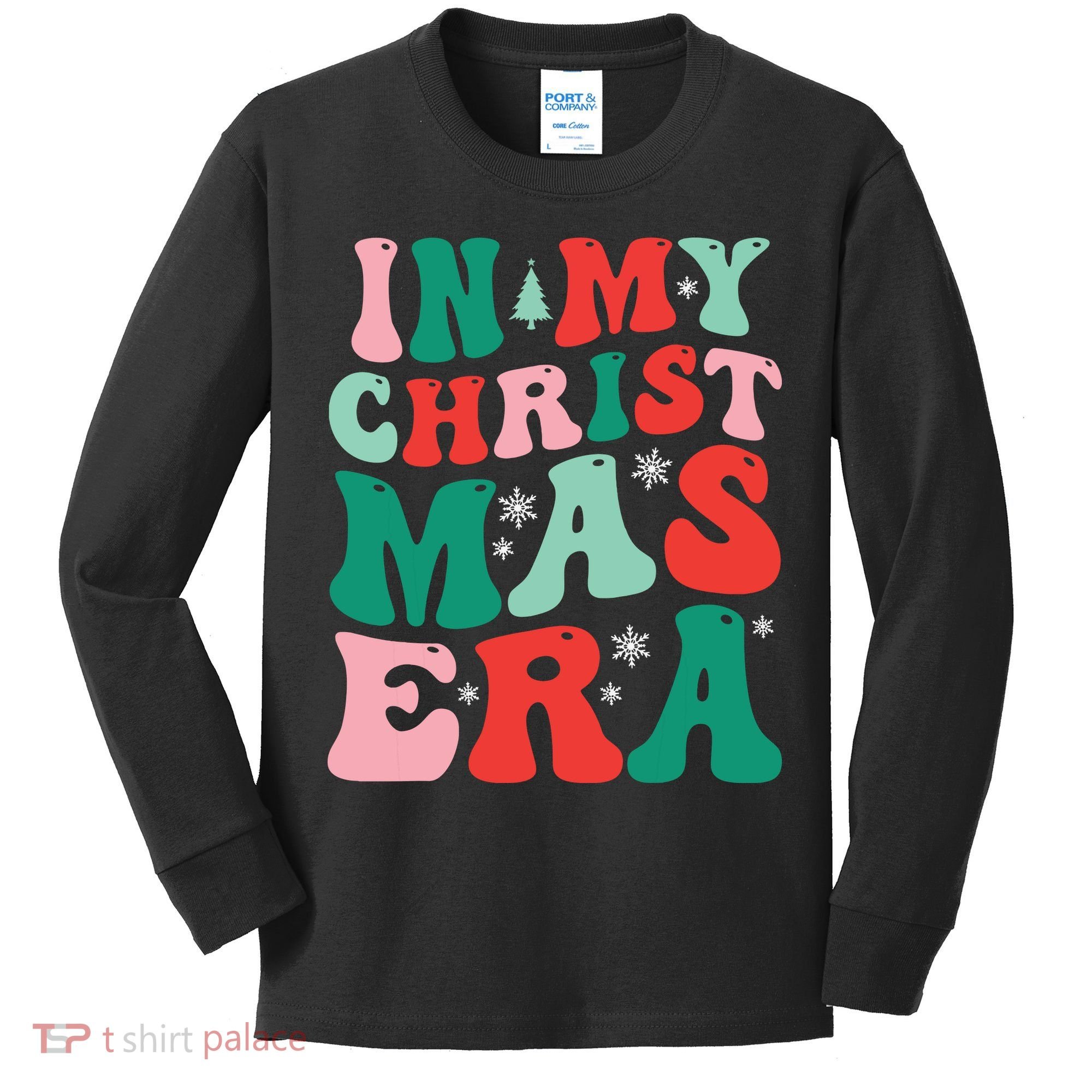In My Christmas Era Groovy Xmas Kids Long Sleeve Shirt