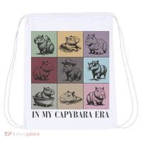 In My Capybara Era, Capybara Lover Gift Drawstring Bag thumb 0
