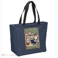 In My Dream World Books Are Free Chocolate Is Healthy And Reading Makes You Thin Tote Bag thumb 2