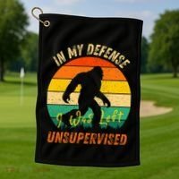 In My Defense I Was Left Unsupervised Gorilla Golf Towel thumb 1