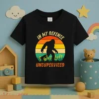 In My Defense I Was Left Unsupervised Gorilla Toddler T-Shirt thumb 3