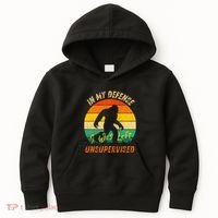 In My Defense I Was Left Unsupervised Gorilla Kids Hoodie thumb 0