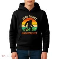 In My Defense I Was Left Unsupervised Gorilla Kids Hoodie thumb 4