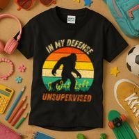 In My Defense I Was Left Unsupervised Gorilla Kids T-Shirt thumb 3