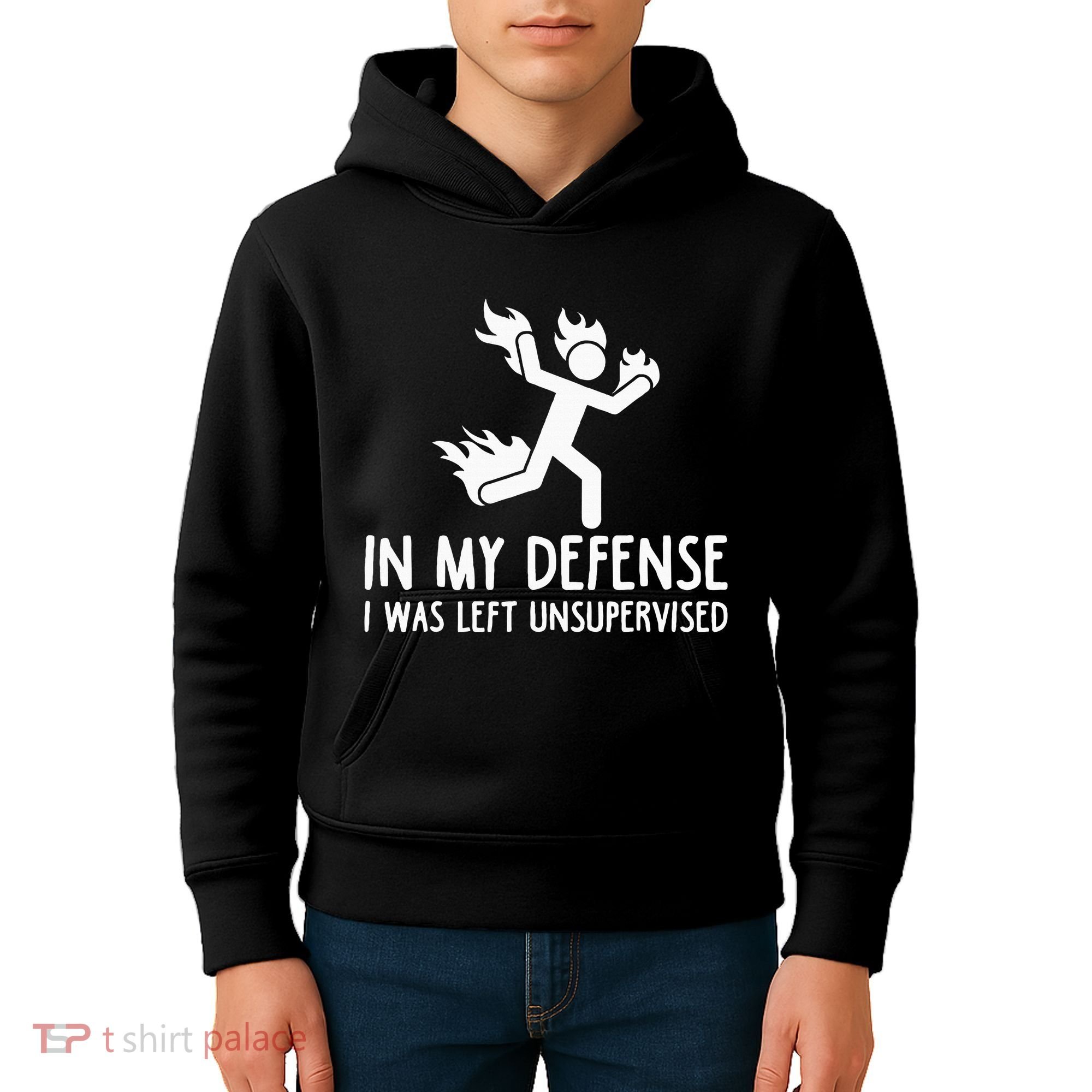 In My Defense I Was Left Unsupervised Kids Hoodie