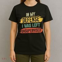 In My Defense I Was Left Unsupervised Funny Retro Vintage T-Shirt thumb 4