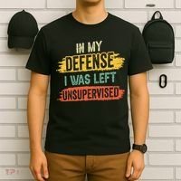 In My Defense I Was Left Unsupervised Funny Retro Vintage T-Shirt thumb 6